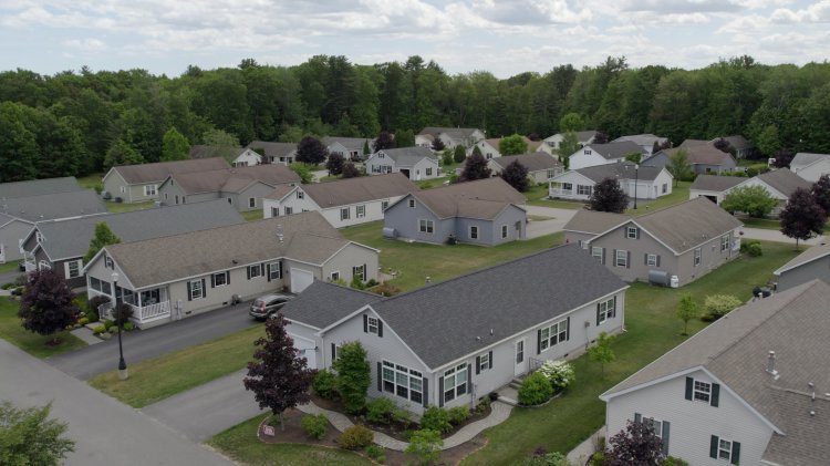 Aerial image of the Hillcrest 55+ neighborhood in Scarborough.